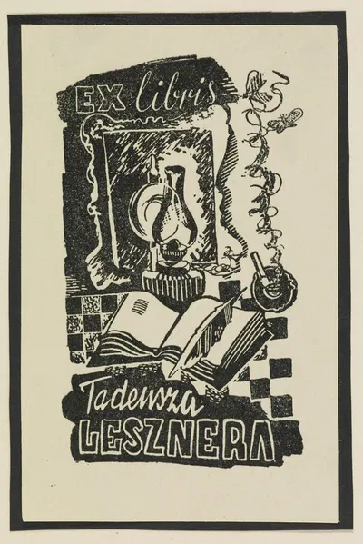 Экслибрис Тадеуша Лешнера by Витольд Гавецкий, 1944 — digital art print download