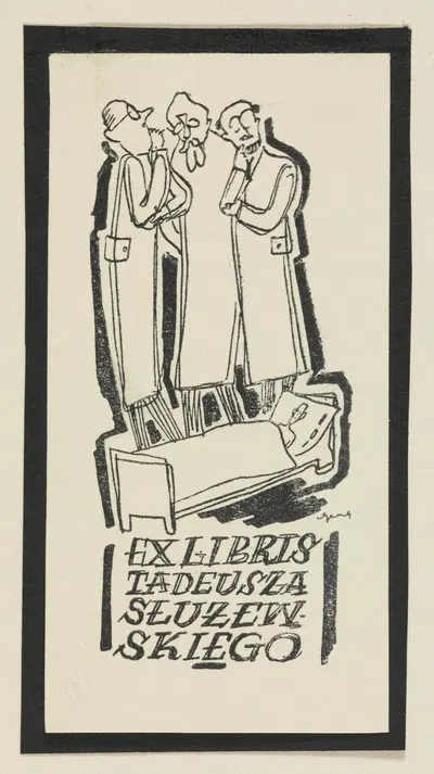 Экслибрис Тадеуша Служевского by Витольд Гавецкий, 1942 — digital art print download