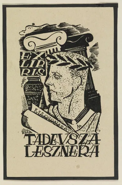 exlibris Tadeusza Lesznera by Witold Gawęcki, 1944 — digital art print download