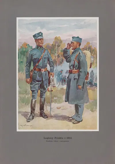Пехота; офицер и рядовой by Войцех Коссак, 1914 — digital art print download