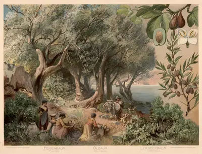 Feigenbaum. Ölbaum. Lorbeerbaum by Franz Bukacz — digital art print download