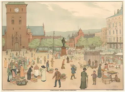 Рынок by Лисбет Берг, 1913 — digital art print download