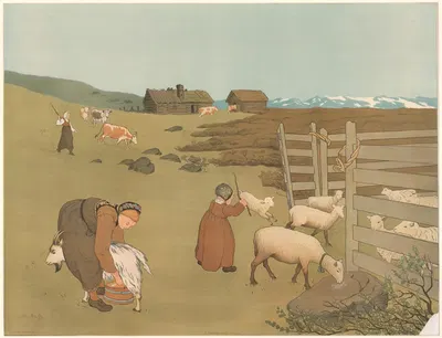 Летний пастбище by Лисбет Берг, 1902 — digital art print download