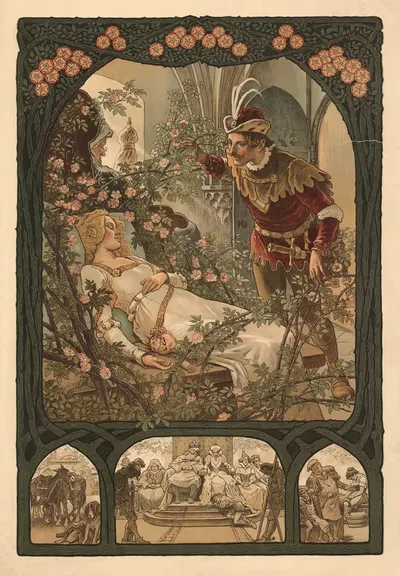 Sleeping Beauty by Paul Hey, 1910 — digital art print download