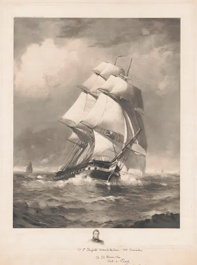 Фрегат Y.S. Конституция (старый железный борт) by А.В. Элсон и Ко., 1896 — digital art print download