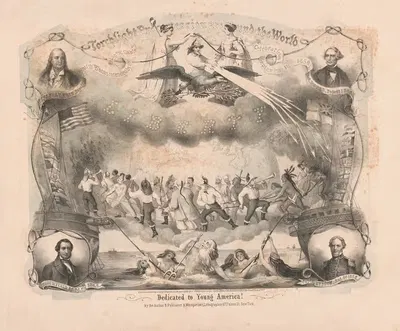 Torchlight procession around the world–Dedicated to young America by Adam Weingärtner, 1858 — digital art print download