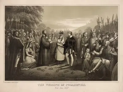 Свадьба Покахонтас с Джоном Ролфом by Антон Хогенштейн, 1867 — digital art print download