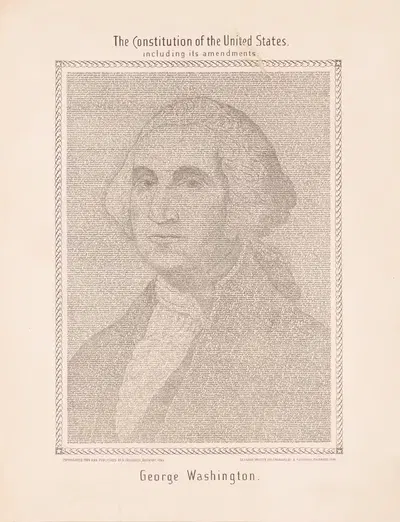 The constitution of the United States, including its amendments. George Washington by August Hageboeck, 1904 — digital art…
