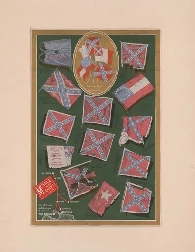 Various flags carried by the Confederate armies by Buxton & Skinner, 1890 — digital art print download