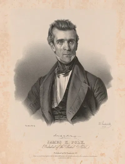 James K. Polk, President of the United States by Charles Fenderich, 1845 — digital art print download