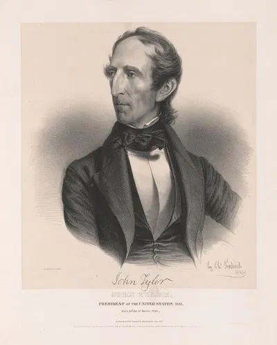 John Tyler, President of the United States, 1841. Born 29th day of March 1790 by Charles Fenderich, 1841 — digital art…