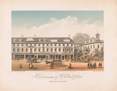 Panorama of Philadelphia. Chesnut Street, east of Fifth by Charles M. Autenrieth, 1856 — digital art print download