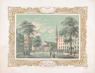 Views of New York–St. Paul's Church, Barnum's Museum & Astor House by Charles M. Autenrieth, 1850 — digital art print…