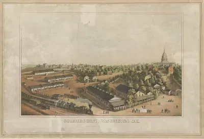 Отдых солдата, Вашингтон, округ Колумбия by Шарль Магнус, 1864 — digital art print download