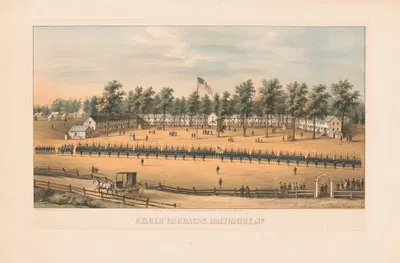 Belger Barracks, Baltimore, Md by E. Sachse & Co., 1863 — digital art print download