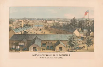 Camp Andrew, Stewart's Grove, Baltimore, Md. 2nd Regt. Vol. Col. H.W. Wharton by E. Sachse & Co., 1862 — digital art print…