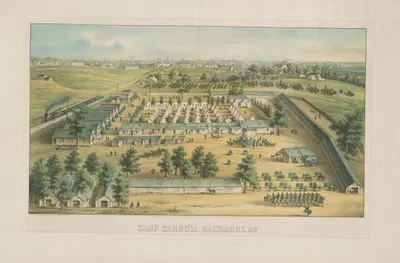 Camp Carroll, Baltimore, Md by E. Sachse & Co., 1862 — digital art print download