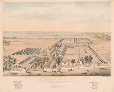Camp Douglas, Chicago, Ill. 1864 by E. Sachse & Co., 1864 — digital art print download