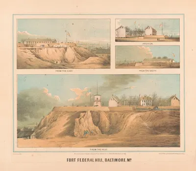 Fort Federal Hill, Baltimore, Md. by E. Sachse & Co., 1862 — digital art print download