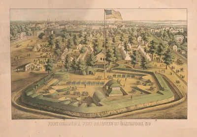 Fort number 1 – west defences of Baltimore, Md by E. Sachse & Co., 1863 — digital art print download