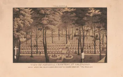 View of National Cemetery at Arlington by E. Sachse & Co., 1870 — digital art print download