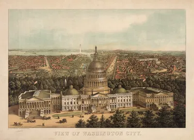 View of Washington City by E. Sachse & Co., 1871 — digital art print download
