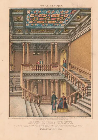 Washington – grand eastern stairway- to the gallery of the House of Representatives – U.S. Capitol by E. Sachse & Co. —…