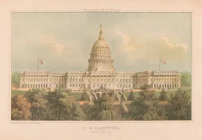 Washington – U.S. Capitol (west front) by E. Sachse & Co. — digital art print download
