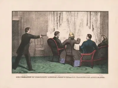 Убийство президента Линкольна, театр Форда, Вашингтон, 14 апреля 1865 года. by Е. Б. и Е. С. Келлог, 1865 — digital art…