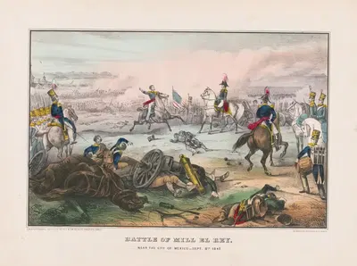 Битва при Мил Эль Рей — около города Мехико — 8 сентября 1847 by Е. Б. и Е. С. Келлог, 1847 — digital art print download