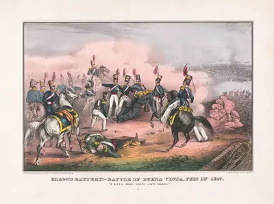 Батарея Брагга; Битва при Буэна-Виста, 23 февраля 1847 by Е. Б. и Е. С. Келлог, 1847 — digital art print download