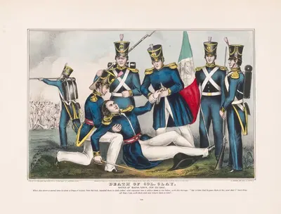 Смерть полковника Клея, битва при Буэна-Виста, 23 февраля 1847 года by Е. Б. и Е. С. Келлог, 1847 — digital art print…