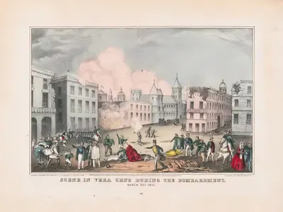 Сцена в Веракрусе во время бомбардировки, 25 марта 1847 года by Е. Б. и Е. С. Келлог, 1847 — digital art print download