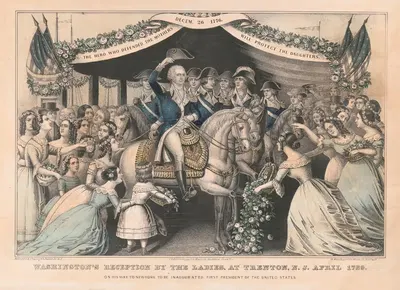 Прием Вашингтона дамами в Трентоне, штат Нью-Джерси, апрель 1789 by Е. Б. и Е. С. Келлог, 1845-1846 — digital art print…