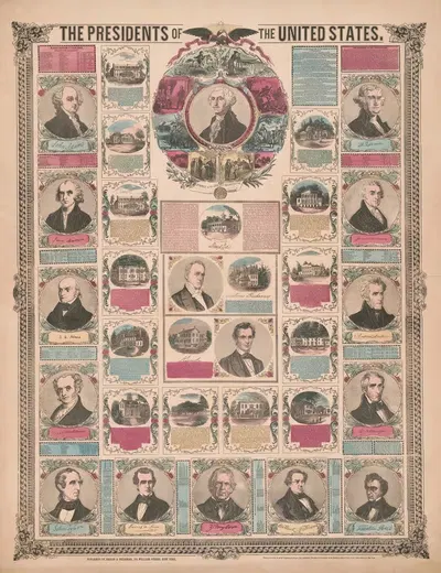 Президенты Соединенных Штатов by Энсайн, Бриджман и Фаннинг, 1864 — digital art print download