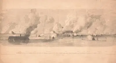 Grand attack of the federal ironclads, lead by Admiral Dupont, upon Fort Sumter and the other defenses of Charleston…