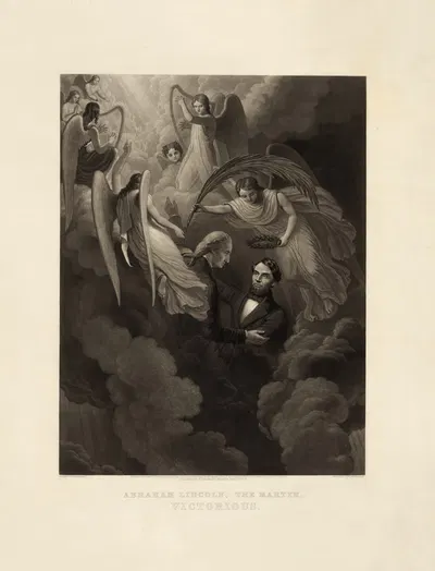 Авраам Линкольн, мученик, победитель by Джон Сартейн, 1866 — digital art print download
