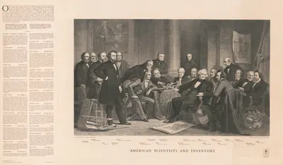 Американские ученые и изобретатели by Джон Сартейн, 1852 — digital art print download