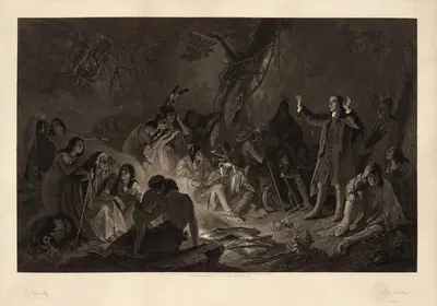 Давид Зайсбергер, проповедующий индейцам by Джон Сартейн, 1864 — digital art print download