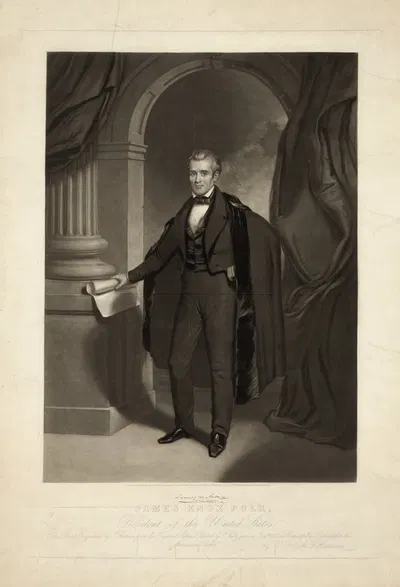 Джеймс Нокс Полк, президент Соединенных Штатов by Джон Сартейн, 1845 — digital art print download