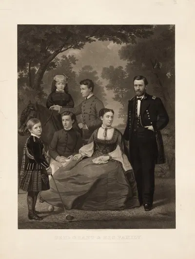 Улисс С. Грант и его семья by Джон Сартейн, 1868 — digital art print download