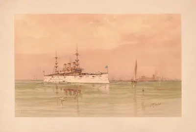 Крейсер США Нью-Йорк. by Жозеф Хувер, 1898 — digital art print download