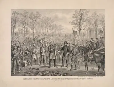Capitulation & surrender of Robert E. Lee & his army at Appomattox Chi., Va. to Lt. General Ulysses S. Grant. April 9th…