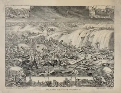 Galveston's awful calamity – Gulf tidal wave, September 8th 1900 by Kurz & Allison, 1900 — digital art print download