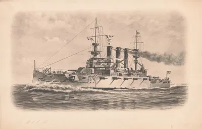 U.S.S. Maine by N.J. Quirk, 1902 — digital art print download