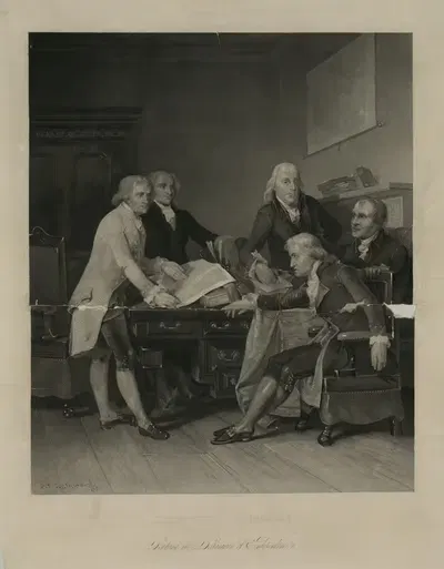 Committee of Congress. Drafting the Declaration of Independence by Peter Frederick Rothermel, 1865 — digital art print…