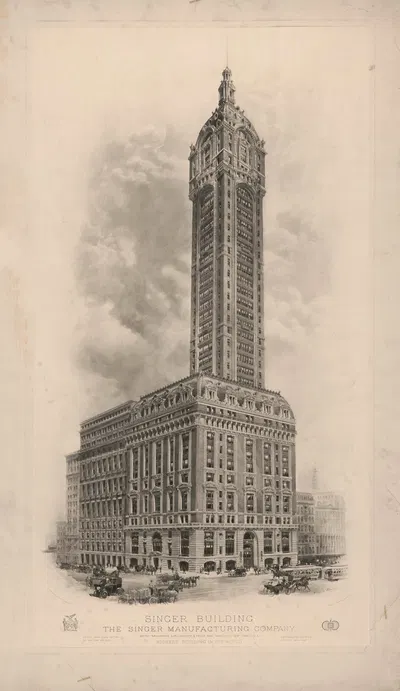 Singer Building, The Singer Manufacturing Company, no. 149 Broadway, cor. Liberty Street, New York City by Richard Rummell,…