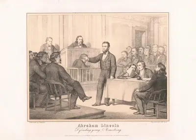 Авраам Линкольн. Защита молодого Армстронга by Теодор Шрейдер, 1865 — digital art print download