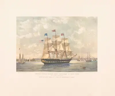 United States packet ship 'Victoria' of New York by Thomas Goldsworth Dutton — digital art print download