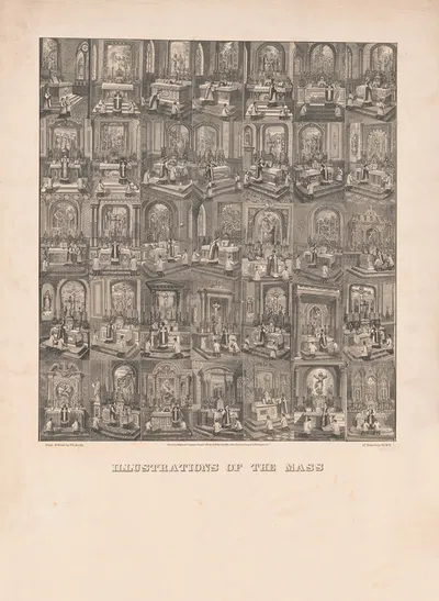 Illustrations of the mass by Thomas Kelly, 1874 — digital art print download